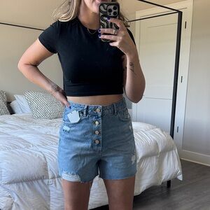 NWT Zara Distressed Denim Shorts